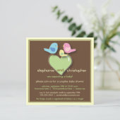 スイートバードファミリーカップルベビーシャワー招待状 招待状 (スタンド正面)