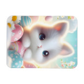 スイートパステルかわいい子猫のイースターエッグ マグネット (横)