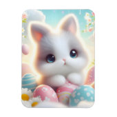 スイートパステルかわいい子猫のイースターエッグ マグネット (縦)