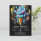 スイートパステルウォーターカラーボーイアイスクリーム誕生日 招待状 (スタンド正面)