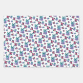 スイートパステルクリスマスウォーターカラーギフトラップ ラッピングペーパーシート (正面3)