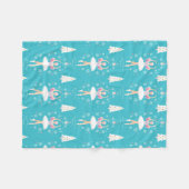 スイートパステルナツクラッカークリスマス フリースブランケット (正面(横))