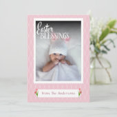 スイートパステルピンクイースター恵みカスタム写真 シーズンカード (スタンド正面)