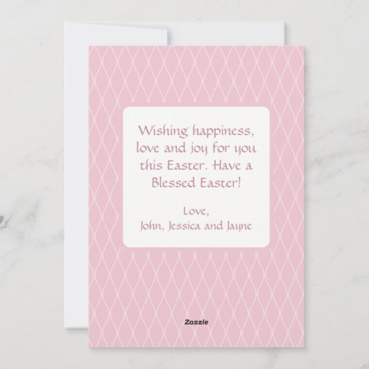 スイートパステルピンクイースター恵みカスタム写真 シーズンカード (裏面)