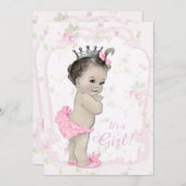 スイートパステルピンクシャブシック赤ちゃんシャワー 招待状 (正面/裏面)