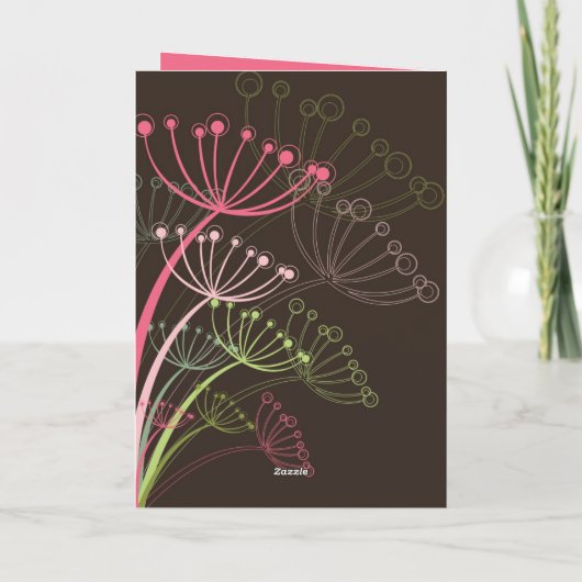 スイートパステルピンクダンデリオンスモダン様式化シック カード (裏面)