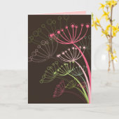 スイートパステルピンクダンデリオンスモダン様式化シック カード (黄色い花)