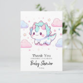 スイートパステル恐竜ベビーシャワー サンキューカード (スタンド正面)
