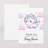 スイートパステル恐竜ベビーシャワー サンキューカード (正面/裏面)