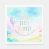 スイートパステルonederland水彩1st誕生日 スタンダードランチョンナプキン (正面)