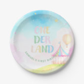 スイートパステルonederland水彩1st誕生日 ペーパープレート (正面)