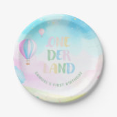 スイートパステルonederland水彩1st誕生日 ペーパープレート (正面)