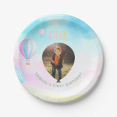 スイートパステルonederland水彩1st誕生日 ペーパープレート (正面)