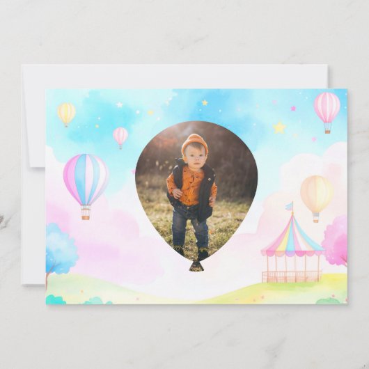 スイートパステルonederland水彩1st誕生日 招待状 (裏面)