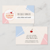 スイートパストリーショップベーカリーケーキモダンカップケーキベイカー 名刺 (正面/裏面)