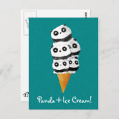 スイートパンダベアーアイスクリームコーン ポストカード (正面/裏面)
