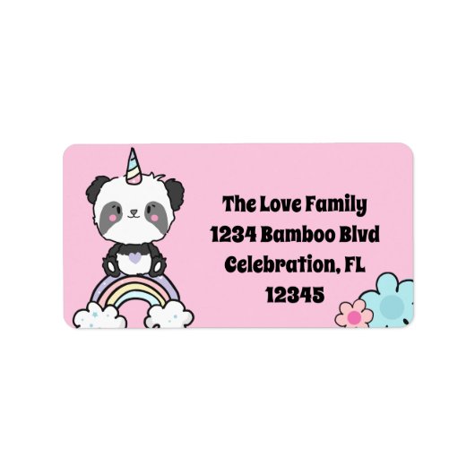 スイートパンダユニコーンガーリーフローララベル ラベル (正面)