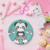 スイートパンダユニコーンガーリーフローラ紙プレート ペーパープレート (パーティー)
