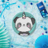 スイートパンダユニコーンガーリー誕生日紙プレート ペーパープレート (パーティー)