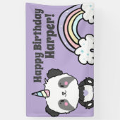スイートパンダユニコーンレインボウズ誕生日 横断幕 (縦)