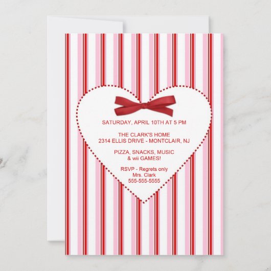 スイートパーソナライズされた16バースデーパーティ招待状 招待状 (裏面)