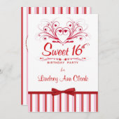 スイートパーソナライズされた16バースデーパーティ招待状 招待状 (正面/裏面)