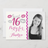 スイートパーソナライズされた16バースデーパーティ招待状 招待状 (正面)
