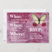 スイートパーソナライズされた16バースデーパーティ招待状 招待状 (裏面)