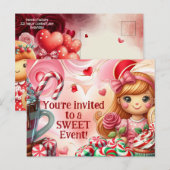 スイートパーティーイベントポストカード招待 Candy Land インビテーションポストカード (正面/裏面)