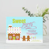 スイートパーティーギンジャーブレッドハウスの休日の招待 招待状 (スタンド正面)