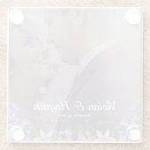 スイートパープルフローラ結婚ズ ガラスコースター (裏面)