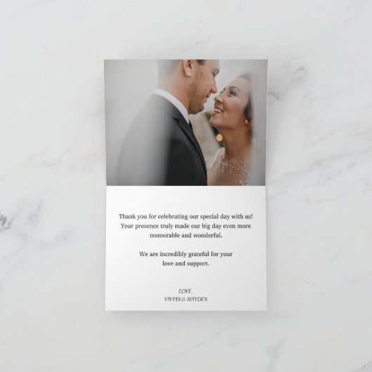 スイートパープル結婚フローラの折り畳みサンキューカード サンキューカード (内部)