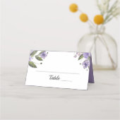 スイートパープル結婚フローラの折り畳み座席表 プレイスカード (正面)