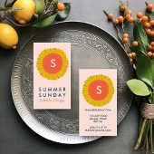 スイートヒマワリデイジーフラワーカスタムイニシャル 名刺