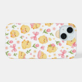スイートヒヨコとリボンの庭 iPhone 15ケース (裏面横)