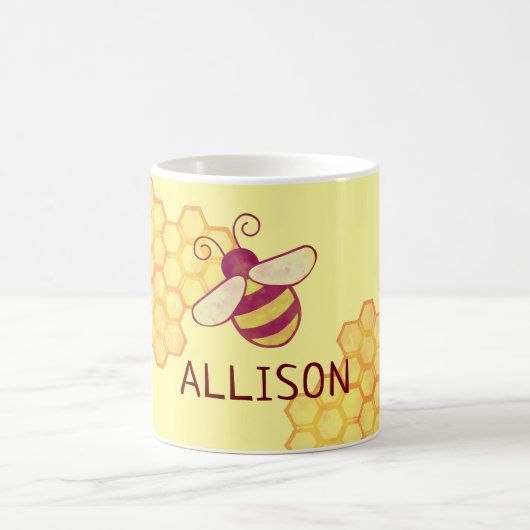 スイートビーパーソナライズされたネームマグ コーヒーマグカップ (中央)