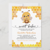 スイートビーベビーシャワーハネコムニュートラル 招待状 (正面)