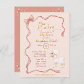 スイートピガーリーックボウラムベビーシャワー インビテーションポストカード (正面/裏面)
