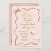 スイートピガーリーックボウラムベビーシャワー 招待状 (正面/裏面)