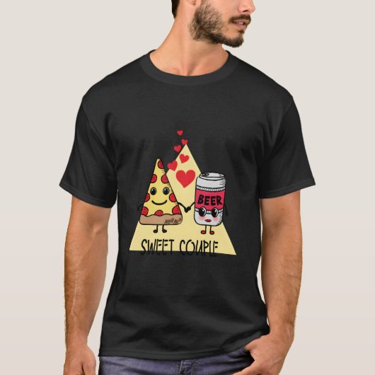スイートピザとビール Tシャツ (正面)