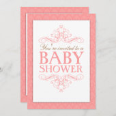 スイートピファンシーンクベビーシャワー旋回招待状 招待状 (正面/裏面)