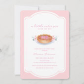 スイートピンクかわいこちゃんパイラズベリーフラワーベビーシャワー 招待状 (正面)