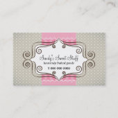 スイートピンクと水玉模様 名刺 (正面)
