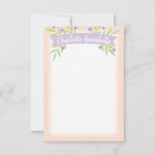 スイートピンクと薄紫フローラバナー 招待状 (正面)