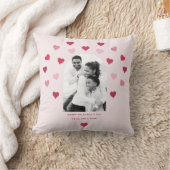 スイートピンクと赤いハートパターン（の模様が）ある写真バレンタイン クッション (ブランケット)