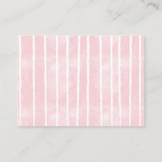 スイートピンクのアイスクリームベビーシャワー予約リクエスト エンクロージャーカード (裏面)