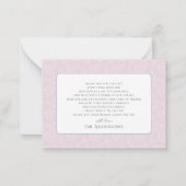 スイートピンクのカップケーキ&ドーナツ赤ちゃんシャワーありがとう ノートカード (裏面)