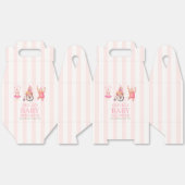 スイートピンクのサーカスカーニバルテディベアベビーシャワー フェイバーボックス (見開き)