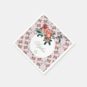 スイートピンクのザクロの名前を付けるユダヤ人のベビーガール スタンダードカクテルナプキン (角)