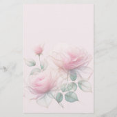 スイートピンクのバラ 便箋 (裏面)